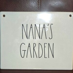 Rae Dunn Garden Plaque 7.5 x 6-inch NANA'S GARDEN Artisan Collection by Magenta